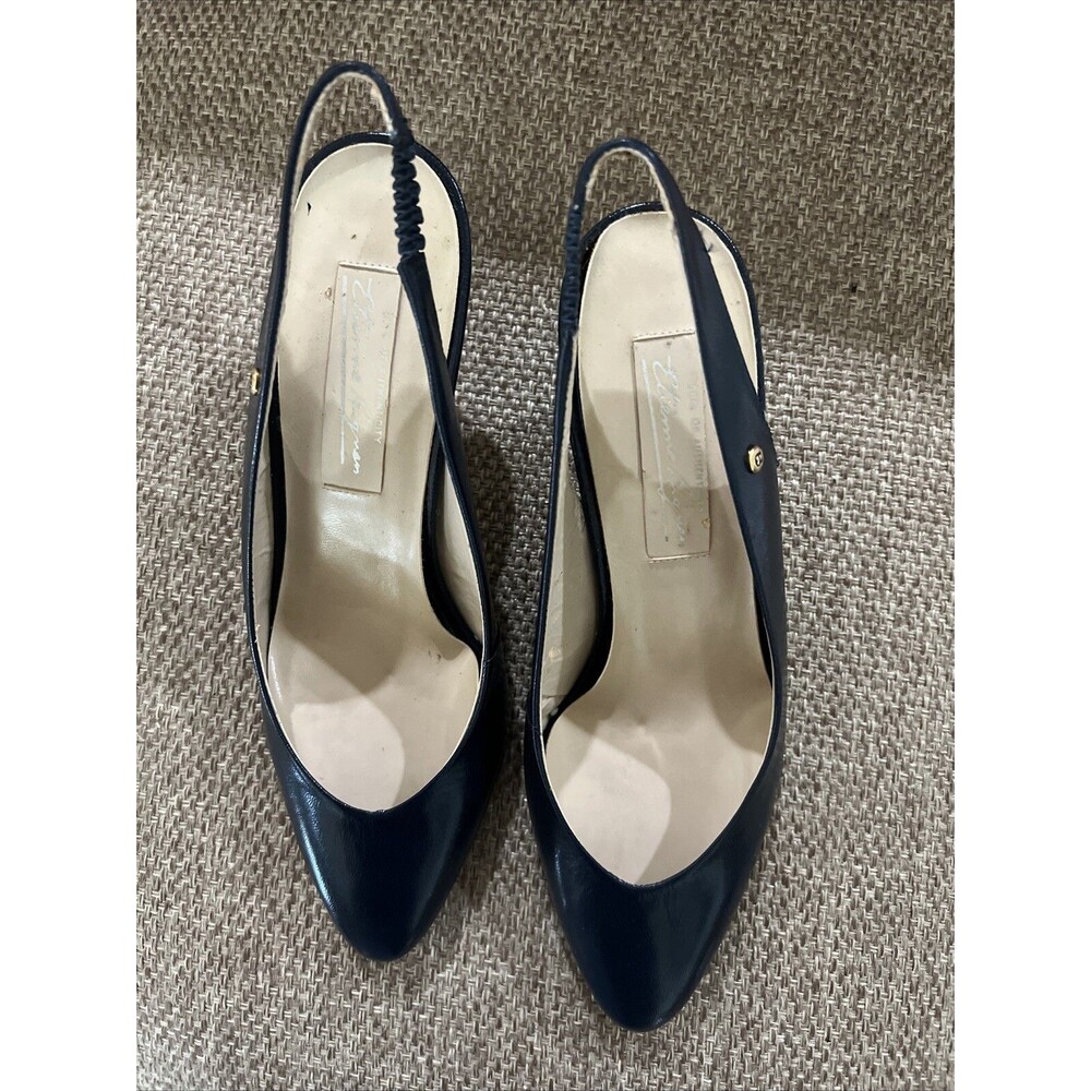 Etienne Aigner Slingbacks Pumps 7 M Black 3 inch Heel Classic